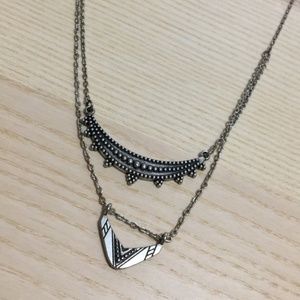 American Eagle silver layered necklace